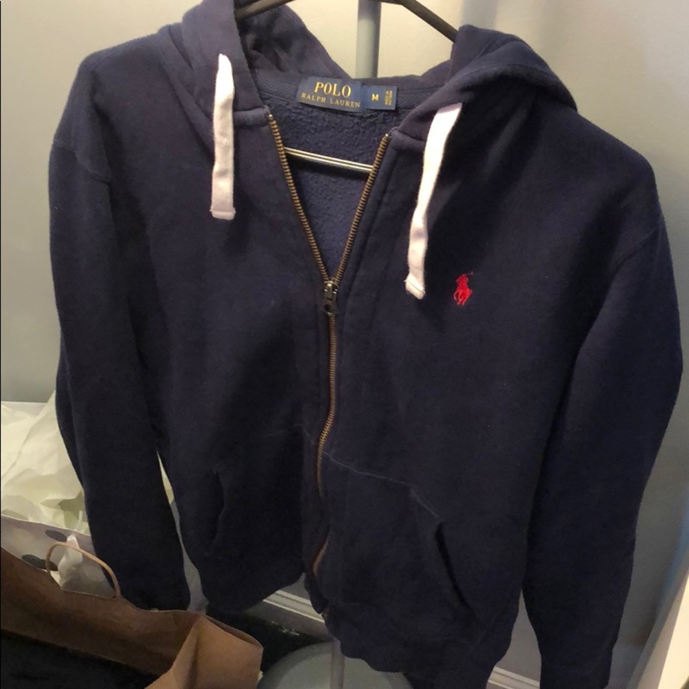Polo Ralph Lauren Zip-up Jacket Navy Blue Sz. M